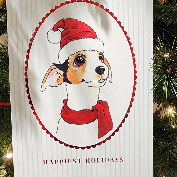 Happiest Holidays Dog Card by Vanderbaander
