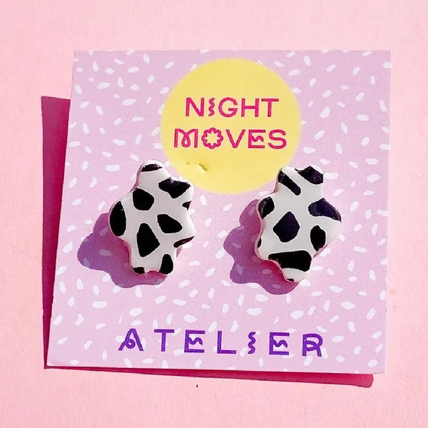 Terrazzo Blob Polymer Clay Stud Earrings