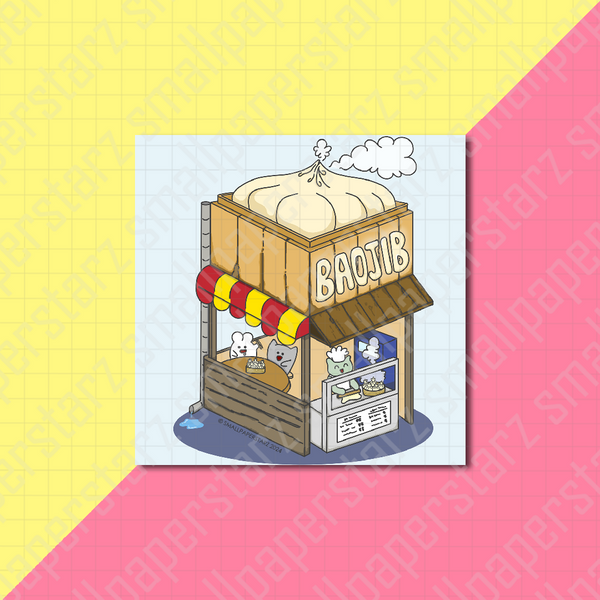A024 - Bao / Bun / Dumpling Restaurant 5x5in Signed Art Print