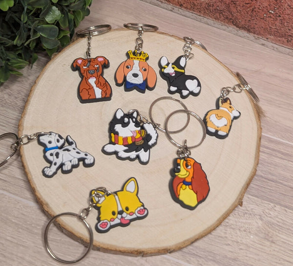 Variety of Rubber Dog Breed Keychains