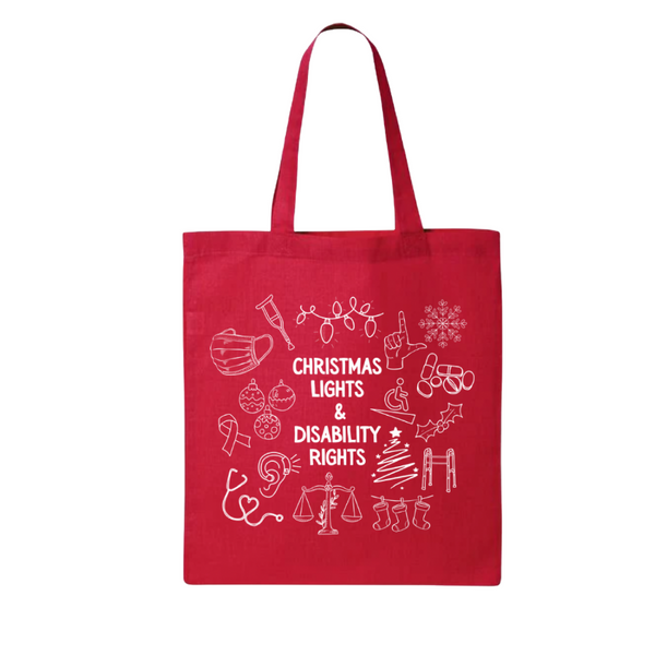 Christmas Lights & Disability Rights Tote Bag