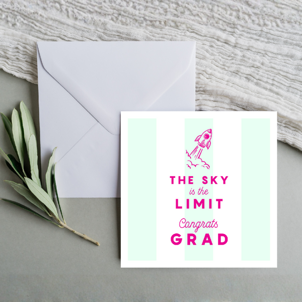 The Sky is the Limit - Congrats Grad Greeting Card