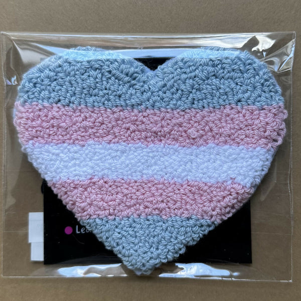 Trans Pride Flag Heart Mug Rug
