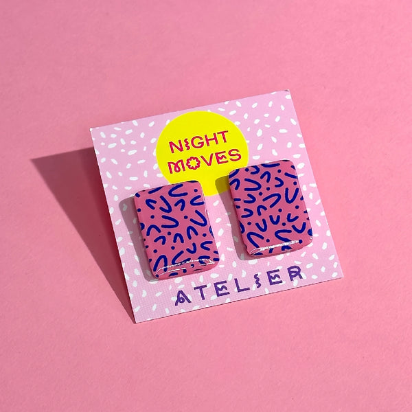 Rectagle Stud Earrings