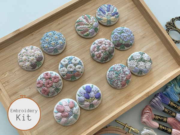 Brooch Embroidery Kit B (Set of 3)
