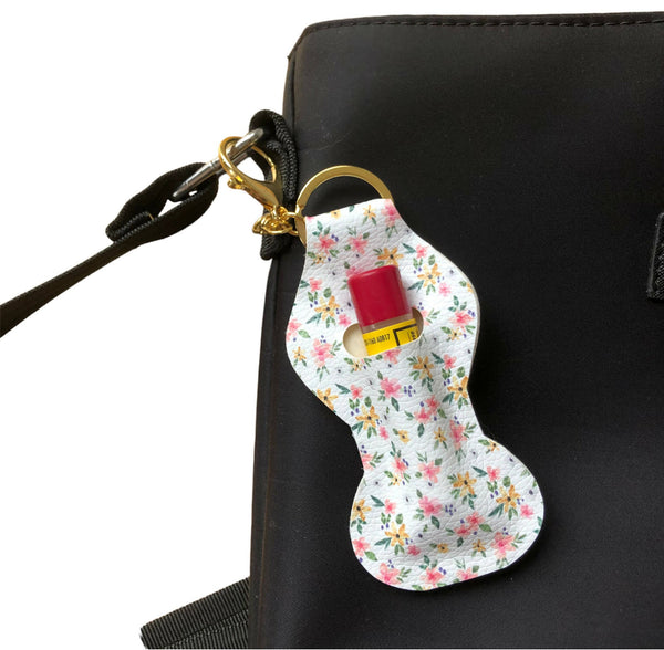 Small Gold Flowered Chapstick Holder