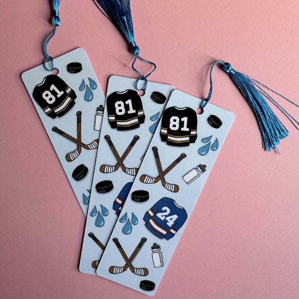 Hockey Romance Double Sided Tassel Bookmark by A Spoonful of Becky Designs
