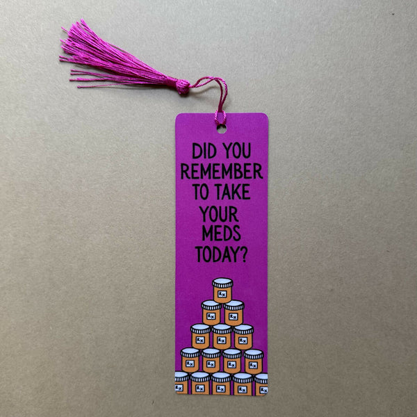 Med Reminder Double-sided Tassel Bookmark