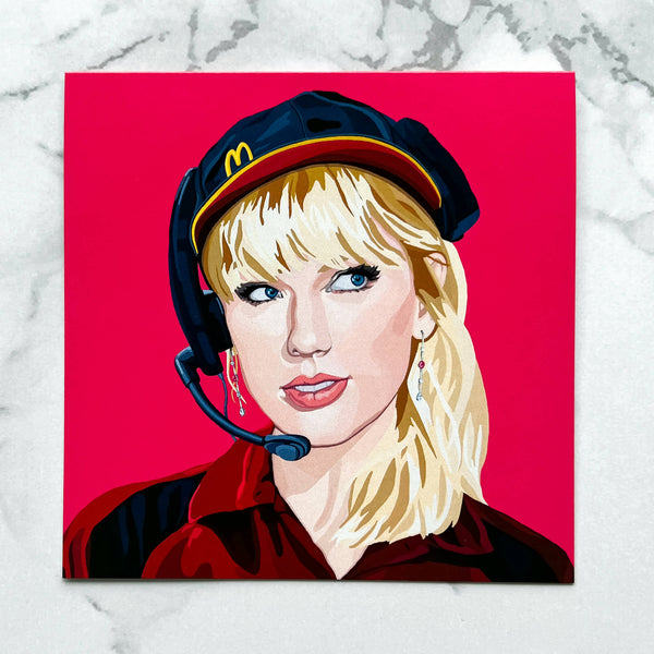 Taylor Swift McDonalds employee blank greeting card - Shop Motif