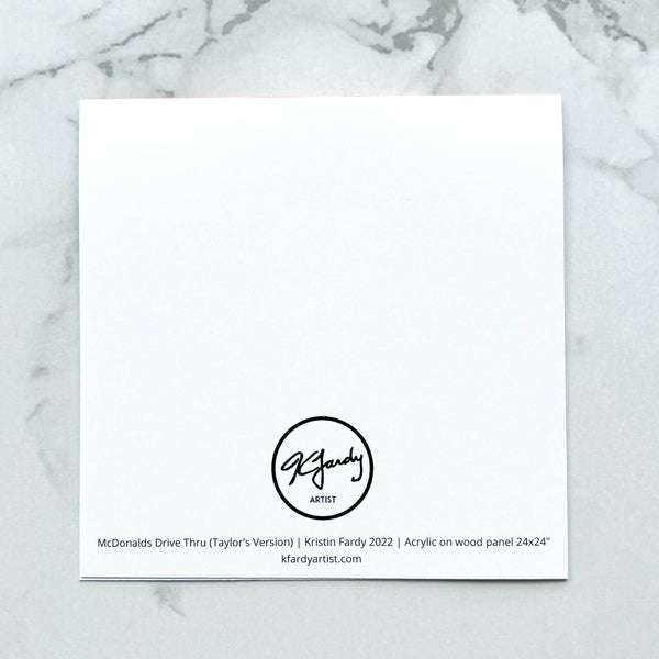 Taylor Swift drive-thru employee blank greeting card