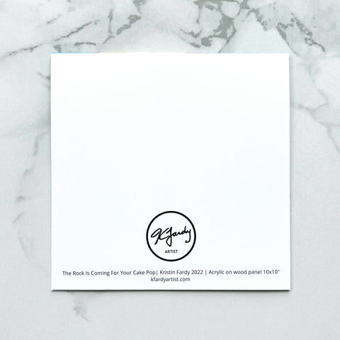 The Rock with cake pop blank greeting card - Shop Motif