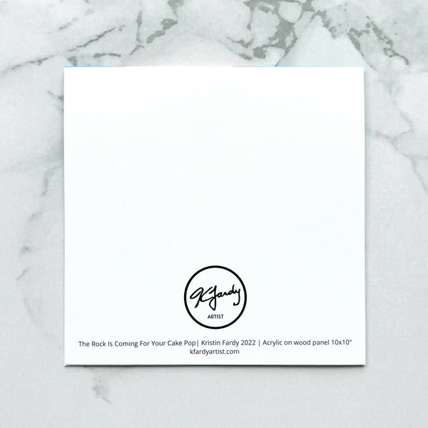 The Rock with cake pop blank greeting card
