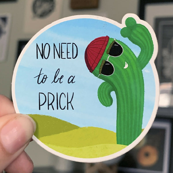 Pr*ck cactus sticker