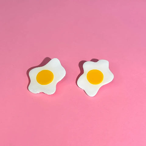 Just Yolking Polymer Clay Fried Egg Stud Earrings