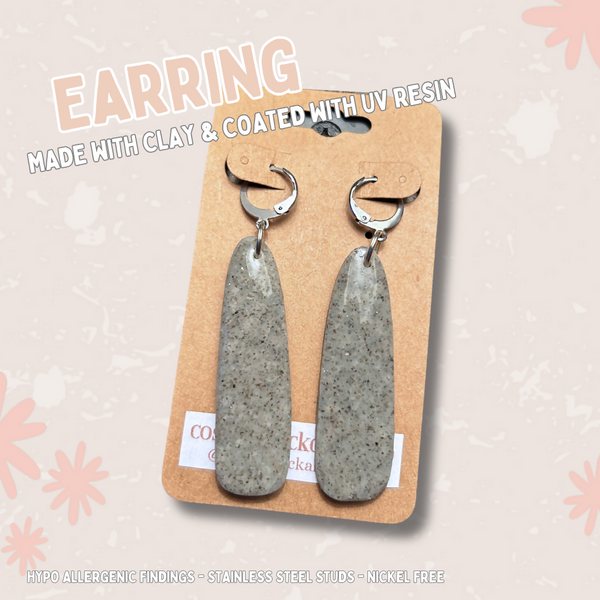 Grey Granite Clay - Dangle Earrings