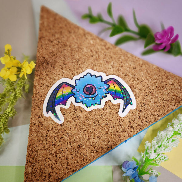 Rainbow Pride Glitter Woobat Pokemon Sticker