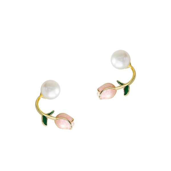 Rosy Whispers Front-Back Earrings