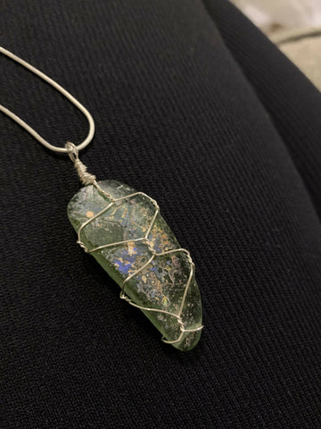 Wire Wrapped Gem/Crystal Necklace - Shop Motif