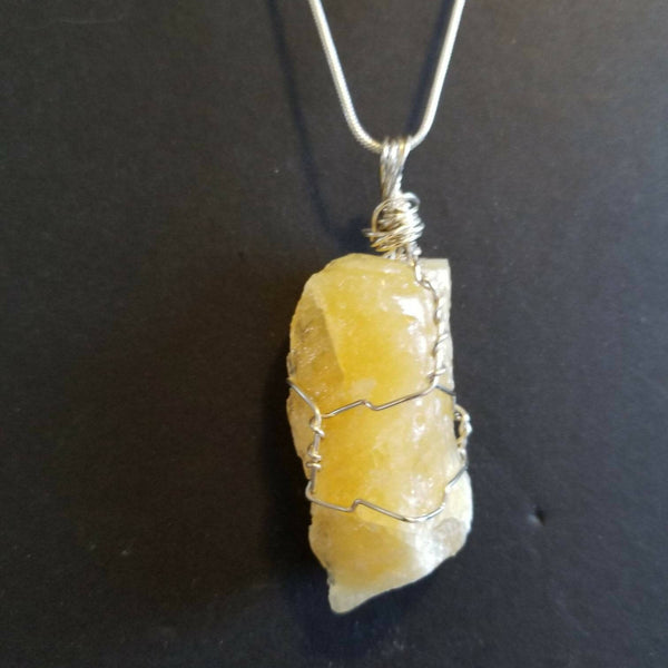 Wire Wrapped Gem/Crystal Necklace - Shop Motif