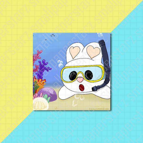 A022 - Lola Ocean Surprise 5x5in Signed Art Print