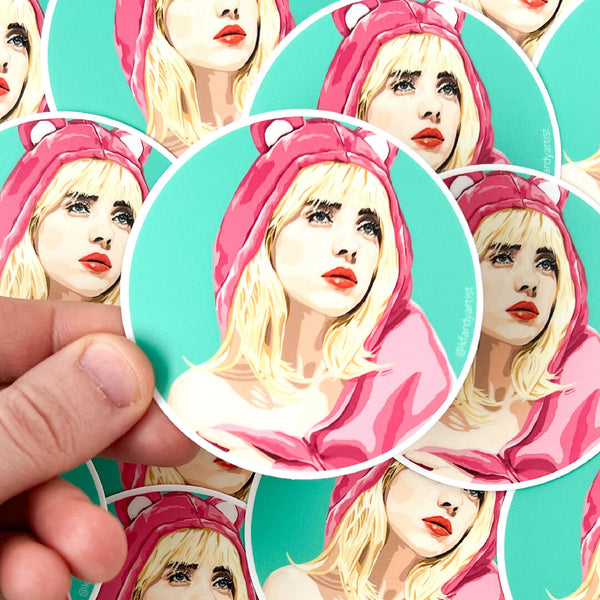 Billie Eilish pop art sticker