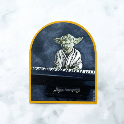 Yoda Playing the Piano sticker - Shop Motif