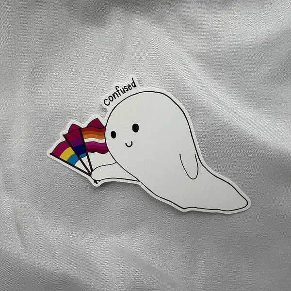 Confused bi, pan, lesbian sticker