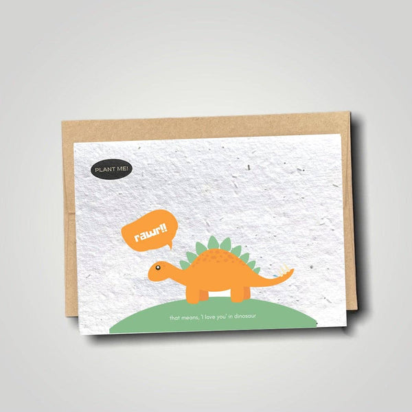 Rawrr Means Love In Dinosaur Plantable Valentines Day Card