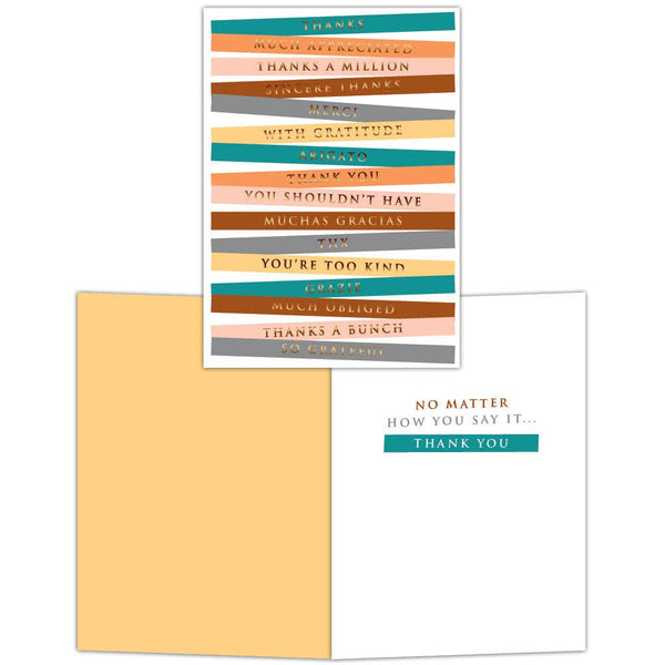 Crown Point Graphics - Color Labels- Boxed Blank Thank You Cards -15 Cards