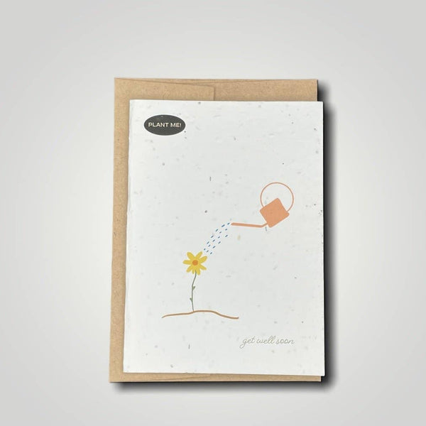 Watering Can Get Well Soon Plantable Greeting Card by Plantable Greetings