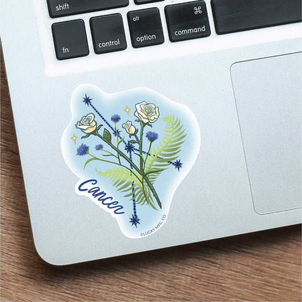 Lucky Mfg. Co. - Cancer Zodiac Flower Vinyl Sticker - Shop Motif